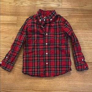 Crewcuts Red and Black Plaid Button Down Shirt